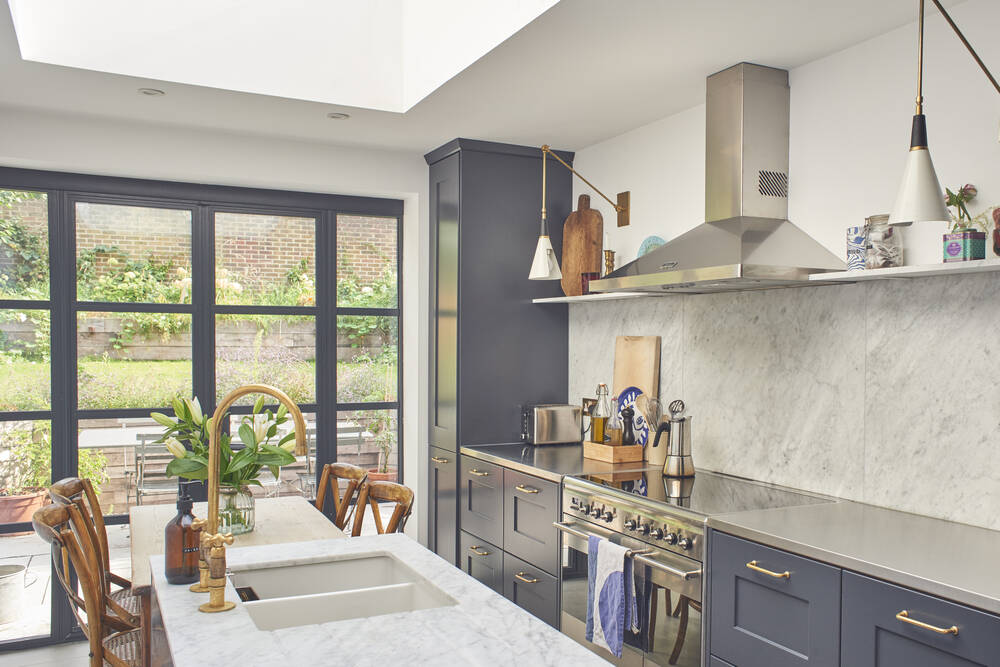 A grey kitchen extension