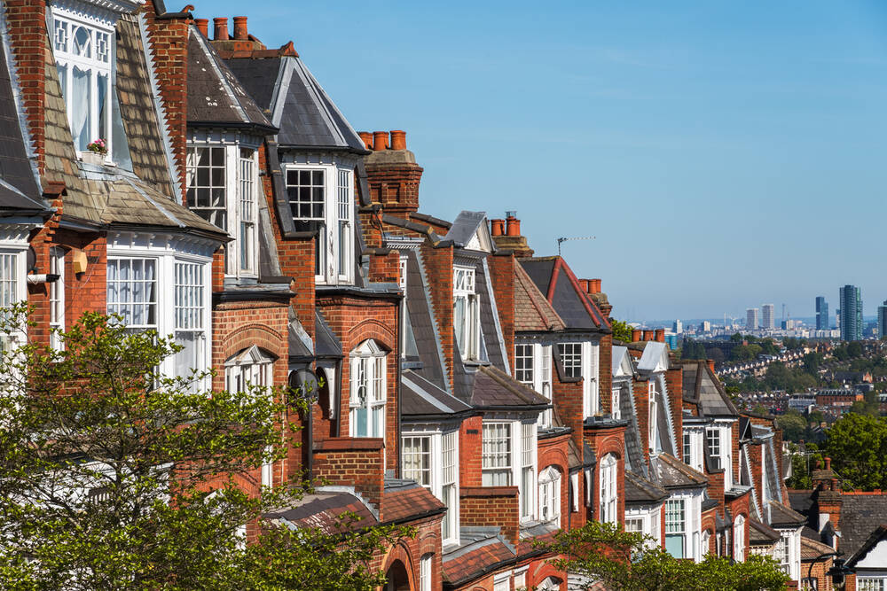 Terraced houses in Muswell Hill in North London