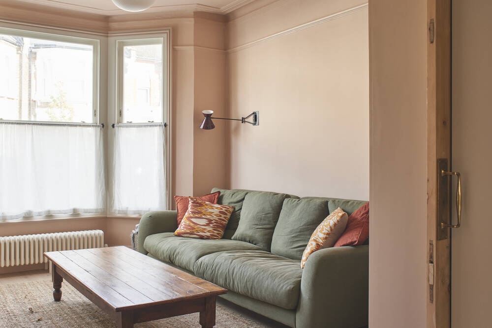 A green sofa